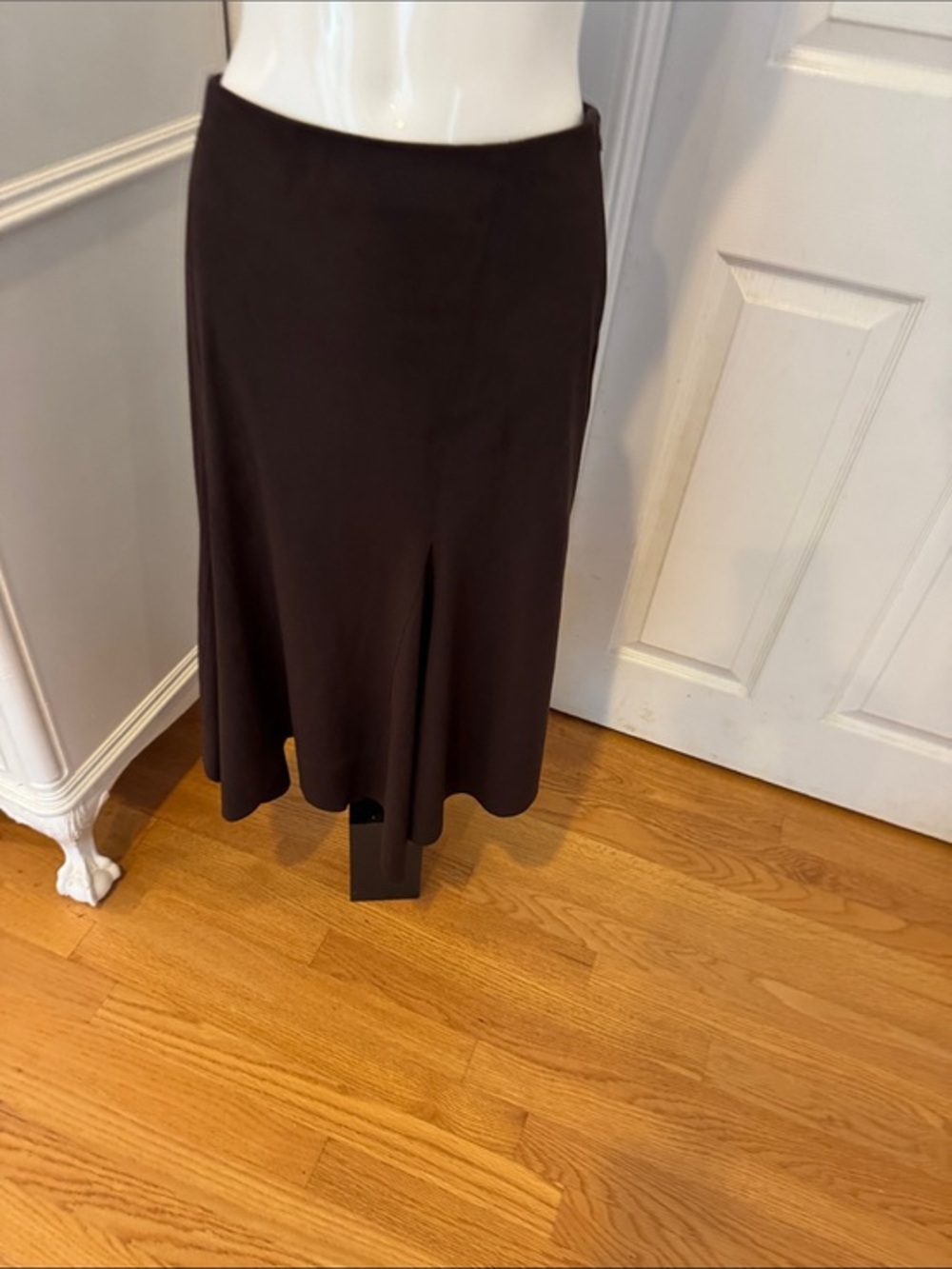 Women's Brown A-Line Midi Skirt